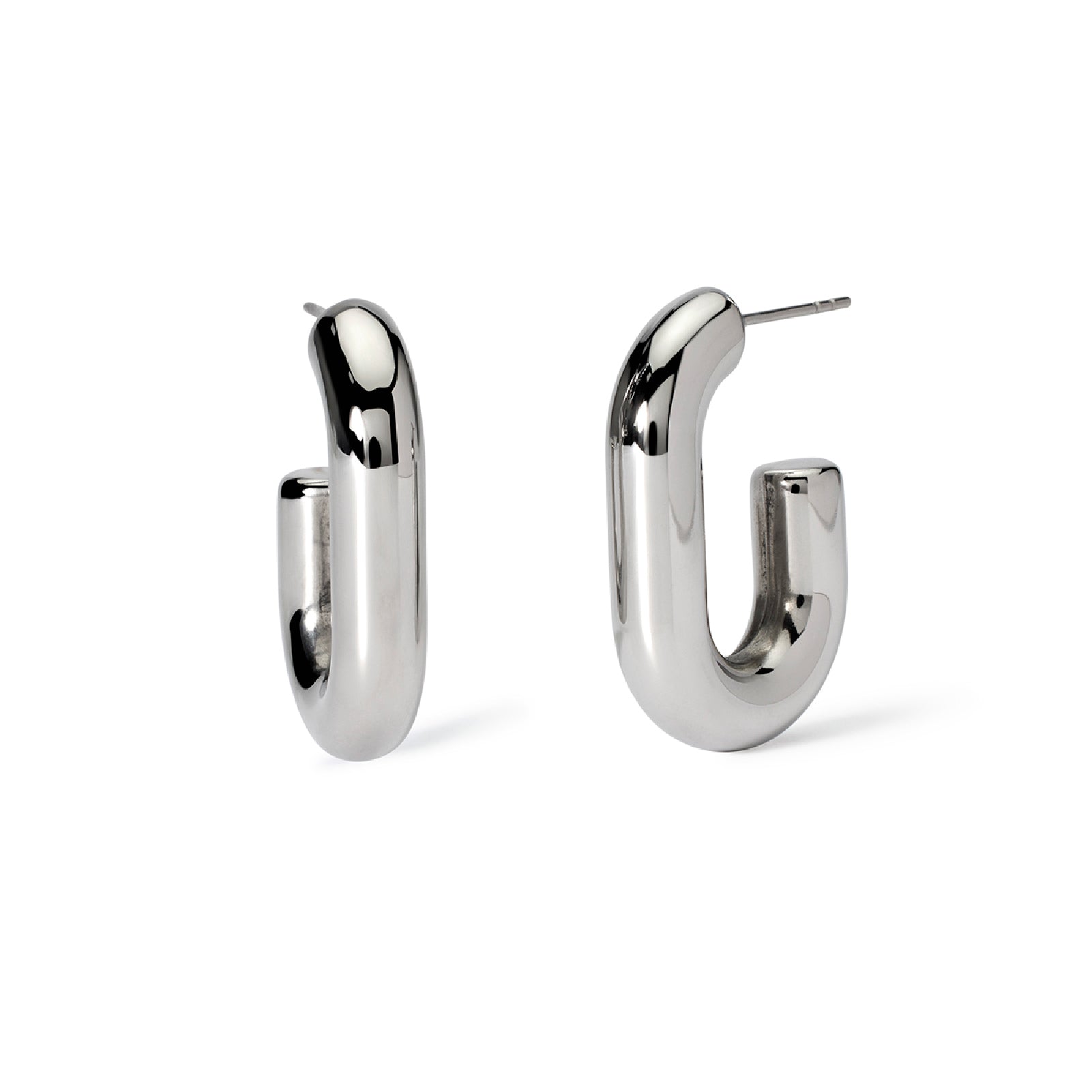 Orecchini a cerchio rettangolari Kidult Style in acciaio MISURA UNICA