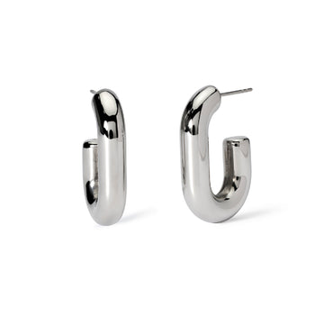 Orecchini a cerchio rettangolari Kidult Style in acciaio MISURA UNICA