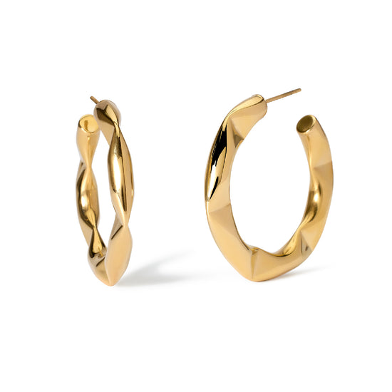 Orecchini a cerchio Kidult Style in acciaio 316L dorato MISURA UNICA