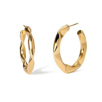 Orecchini a cerchio Kidult Style in acciaio 316L dorato MISURA UNICA