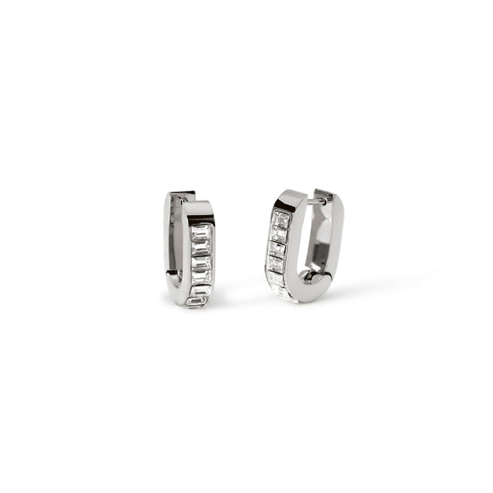 Orecchini a cerchio con cristalli Kidult Style acciaio MISURA UNICA