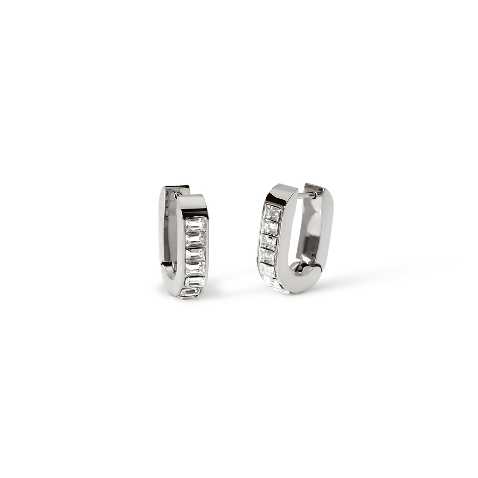 Orecchini a cerchio con cristalli Kidult Style acciaio MISURA UNICA