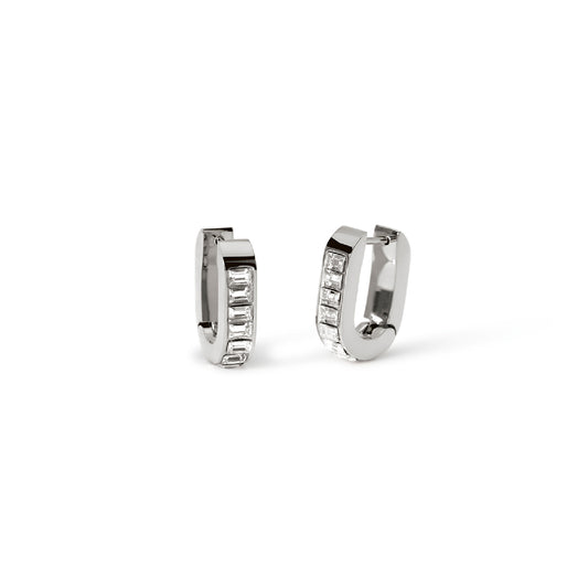 Orecchini a cerchio con cristalli Kidult Style acciaio MISURA UNICA