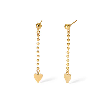 Orecchini pendenti con cuore Kidult Style pvd gold MISURA UNICA