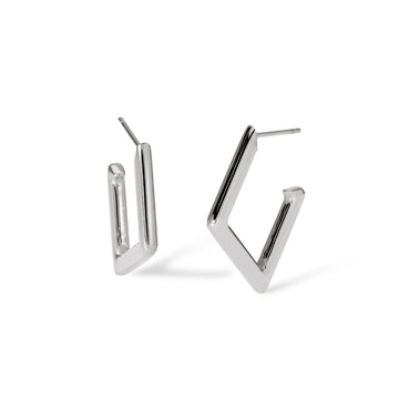 Orecchini a cerchio rombo Kidult Style acciaio MISURA UNICA