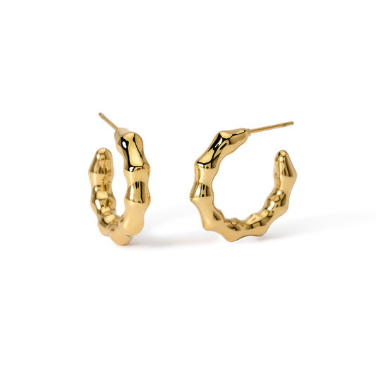 Orecchini poligonali a cerchio Kidult Style pvd gold MISURA UNICA