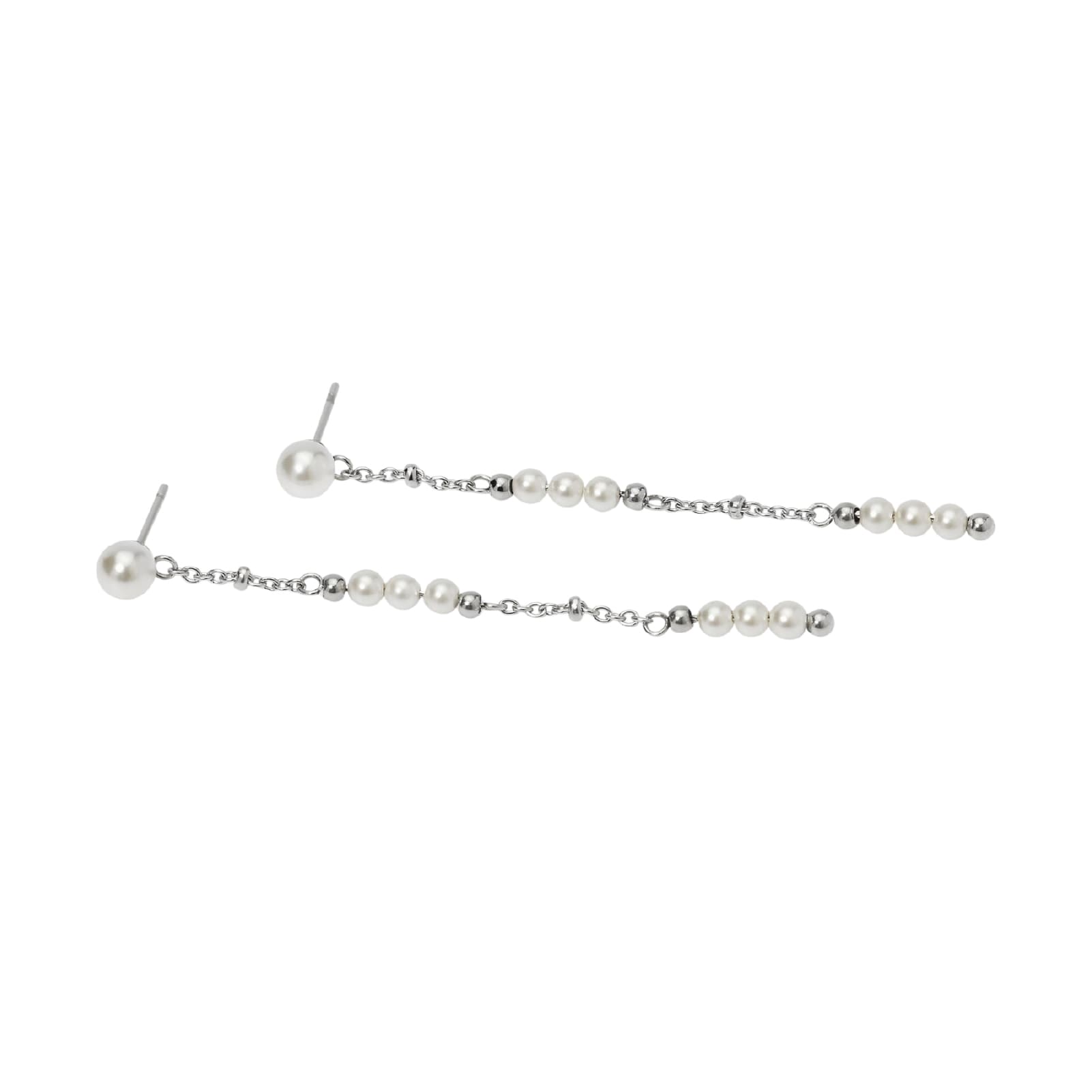 Orecchini pendenti Kidult Style acciaio e perle di conchiglia MISURA UNICA