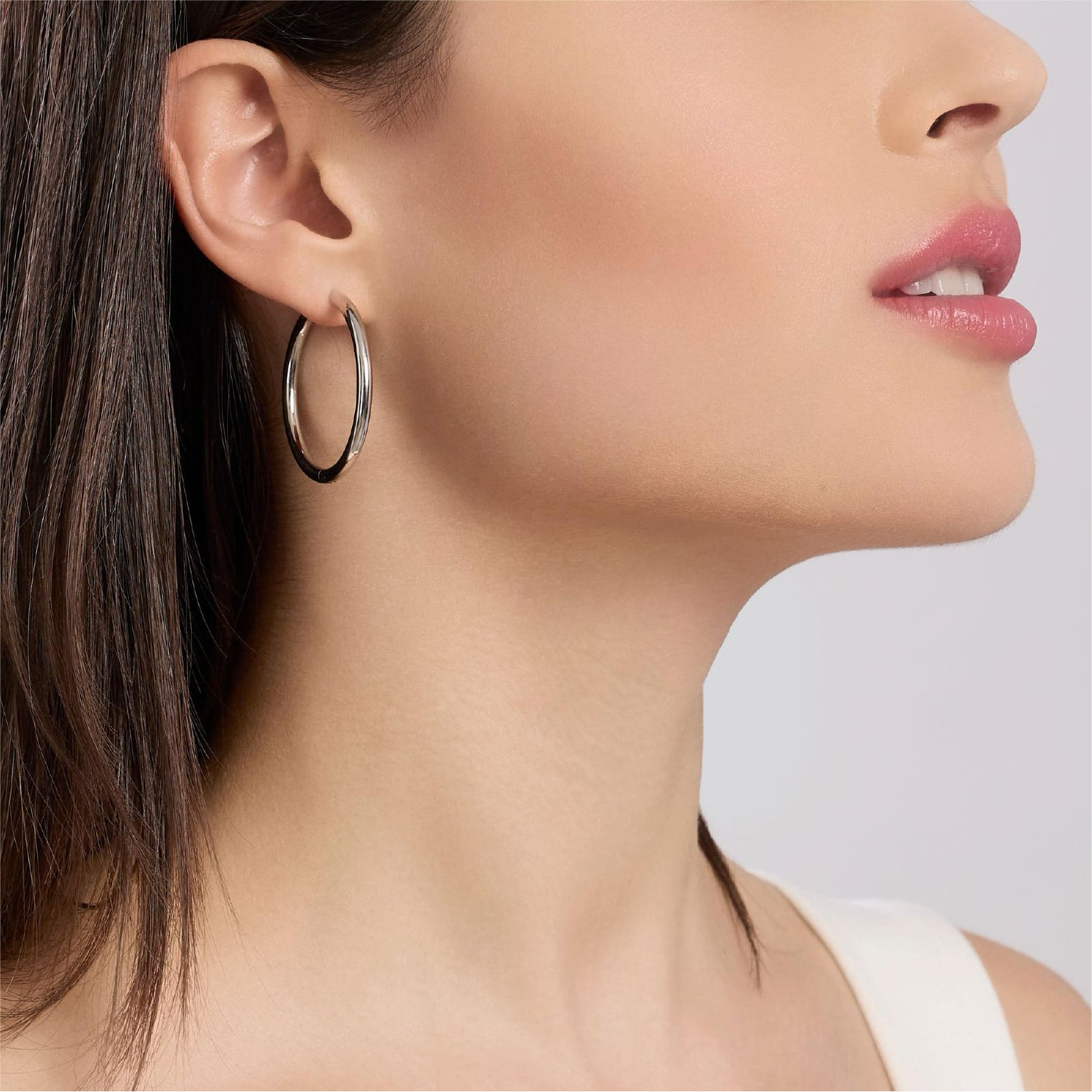 Orecchini a cerchio grandi Kidult Style da donna in acciaio MISURA UNICA