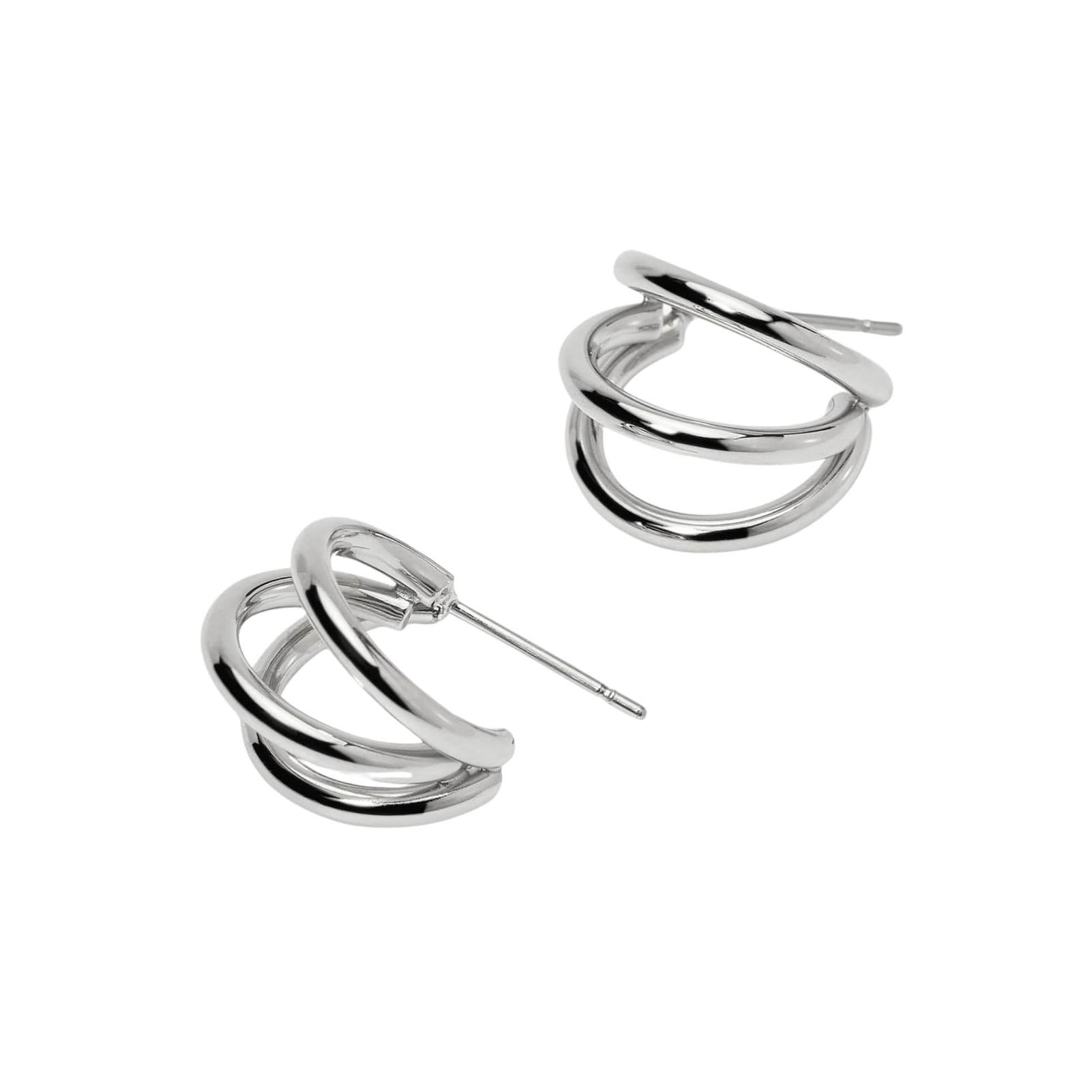 Orecchini Kidult Style da donna in acciaio con tre cerchi MISURA UNICA