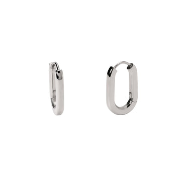 Orecchini Kidult Style da donna in acciaio ovali lucidi MISURA UNICA