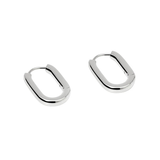 Orecchini Kidult Style da donna in acciaio ovali lucidi MISURA UNICA