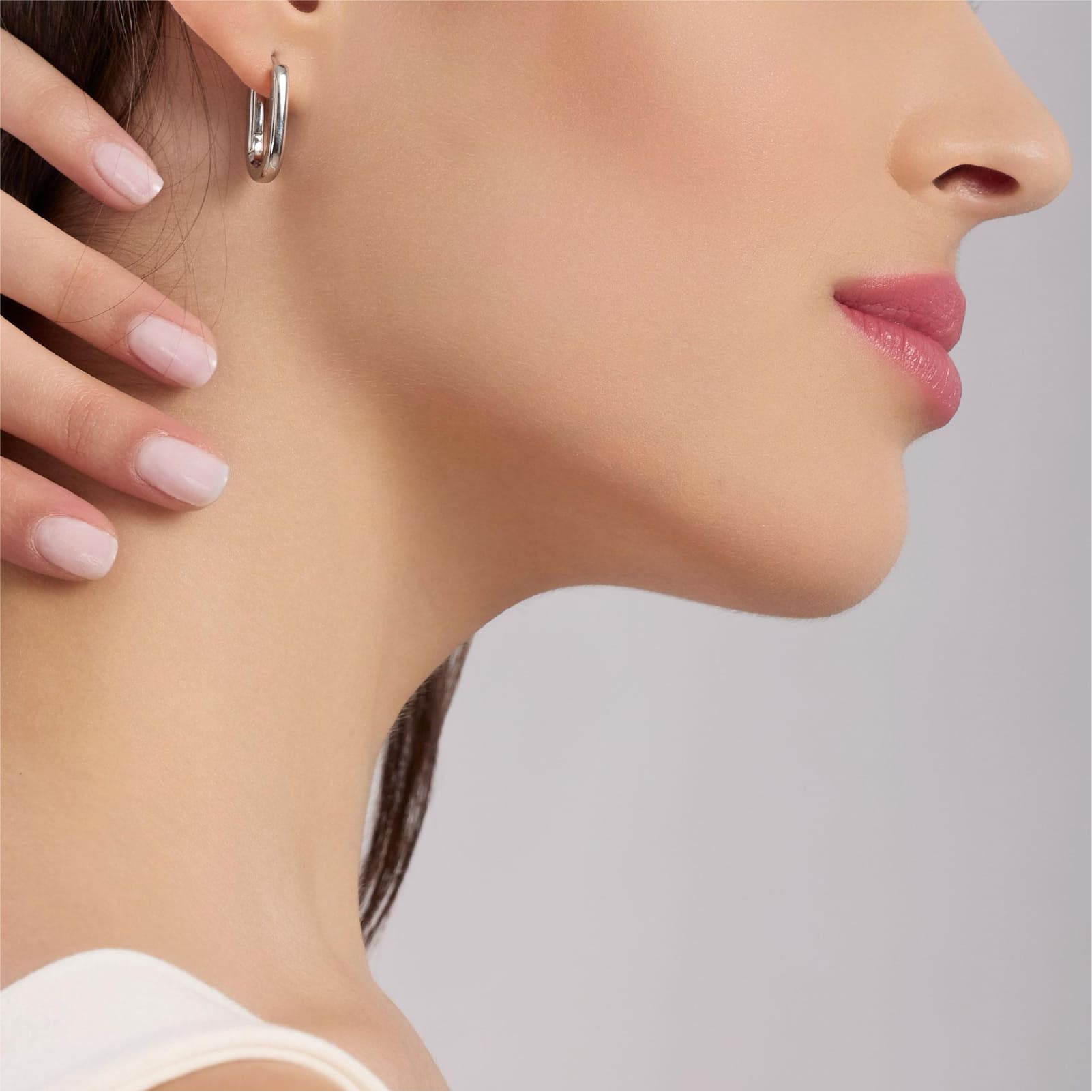 Orecchini Kidult Style da donna in acciaio ovali lucidi MISURA UNICA