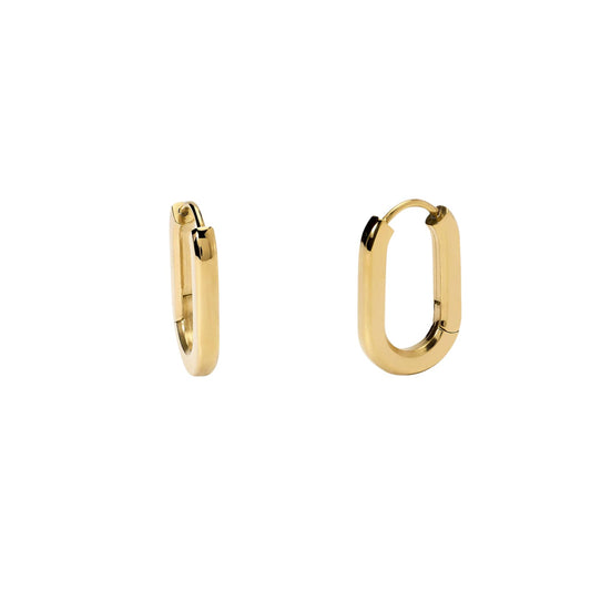 Orecchini Kidult Style da donna acciaio dorato ovali lucidi MISURA UNICA