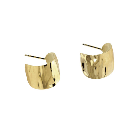 Orecchini Kidult Style donna acciaio dorato cerchi martellati MISURA UNICA