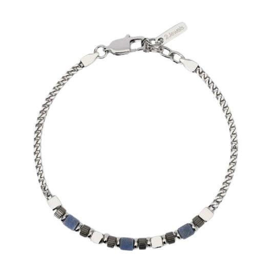 Bracciale uomo 2Jewels acciaio acciaio con sodalite blu Regolabile 19-21 cm