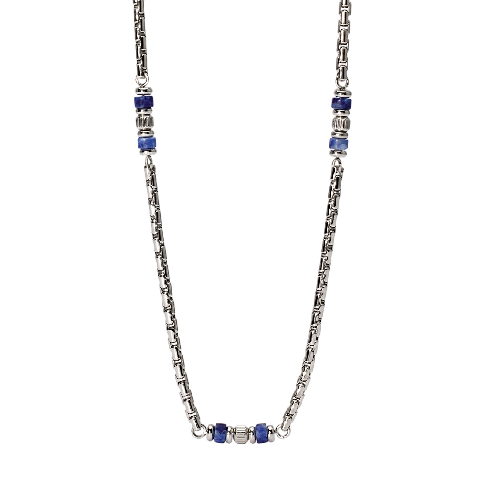 Collana da uomo 2Jewels in acciaio 316L con sodalite blu MISURA UNICA