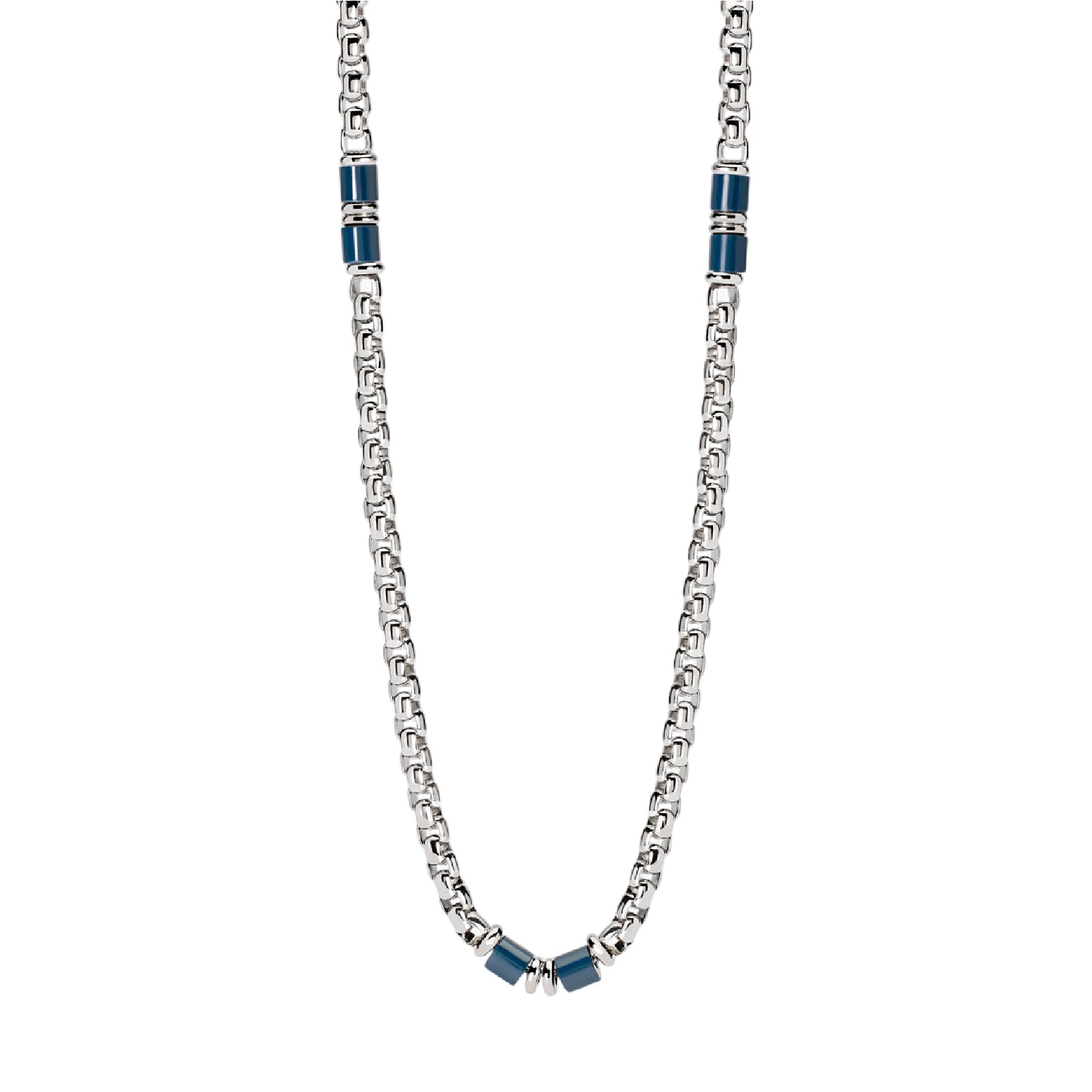 Collana da uomo 2Jewels in acciaio 316L con ceramica blu MISURA UNICA