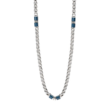 Collana da uomo 2Jewels in acciaio 316L con ceramica blu MISURA UNICA