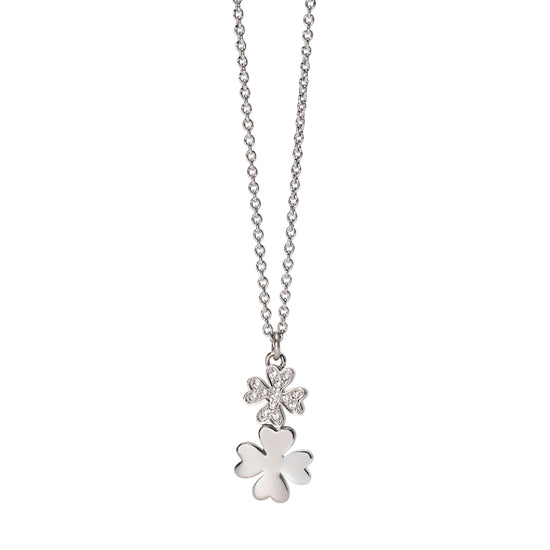 Collana da donna 2Jewels in acciaio quadrifogli e cristalli MISURA UNICA