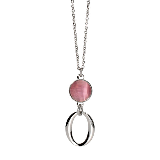 Collana da donna 2Jewels in acciaio ciondolo con pietra rosa MISURA UNICA