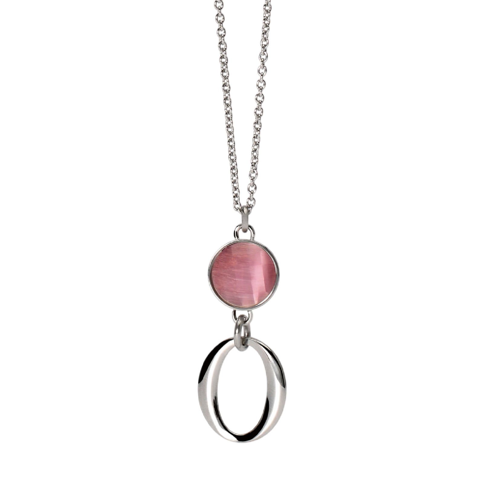 Collana da donna 2Jewels in acciaio ciondolo con pietra rosa MISURA UNICA