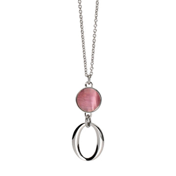 Collana da donna 2Jewels in acciaio ciondolo con pietra rosa MISURA UNICA