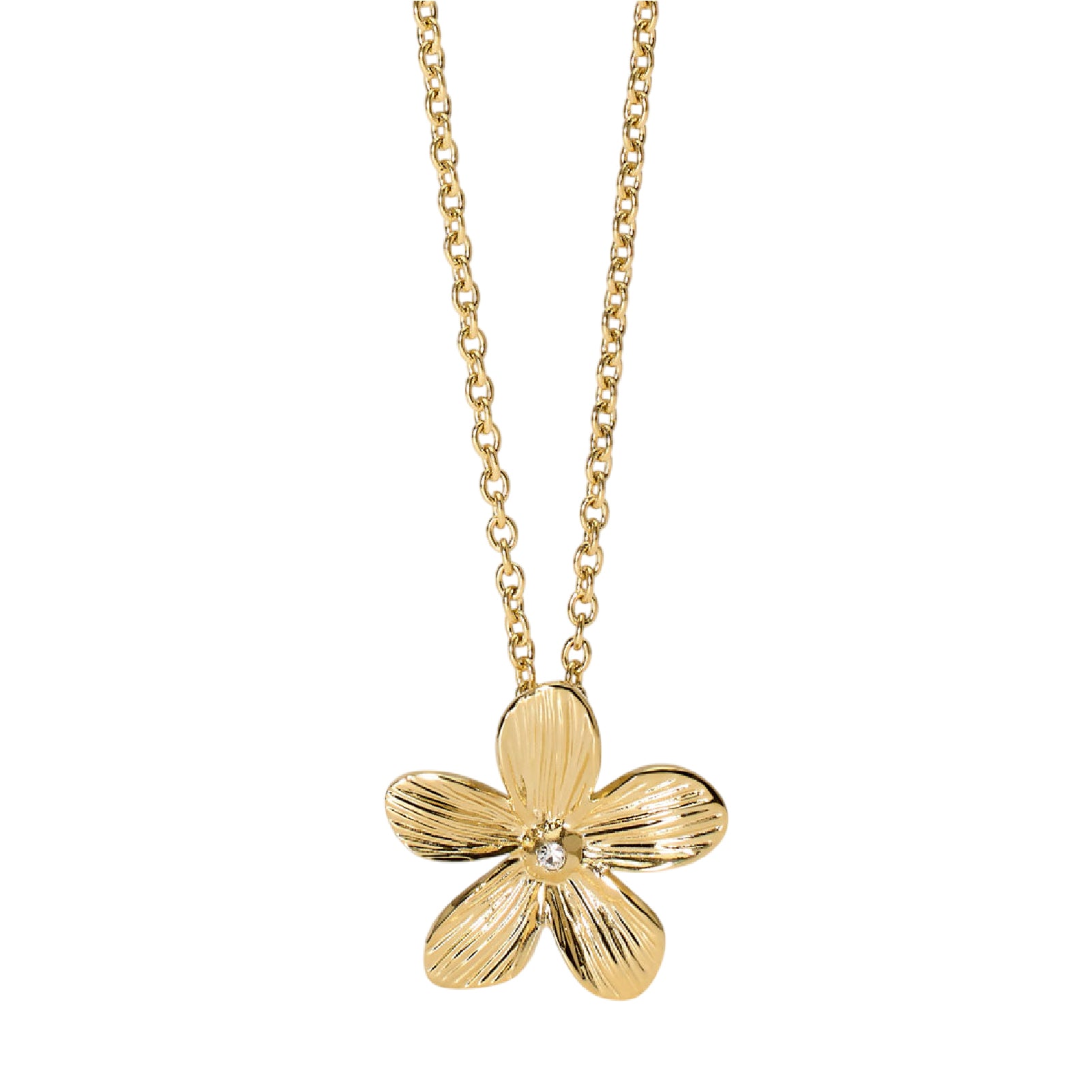 Collana da donna 2Jewels in acciaio oro con ciondolo a fiore MISURA UNICA