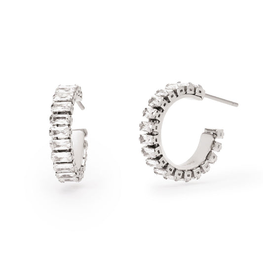 Orecchini a cerchio 2Jewels in acciaio con zirconi baguette D.SODKKK261465