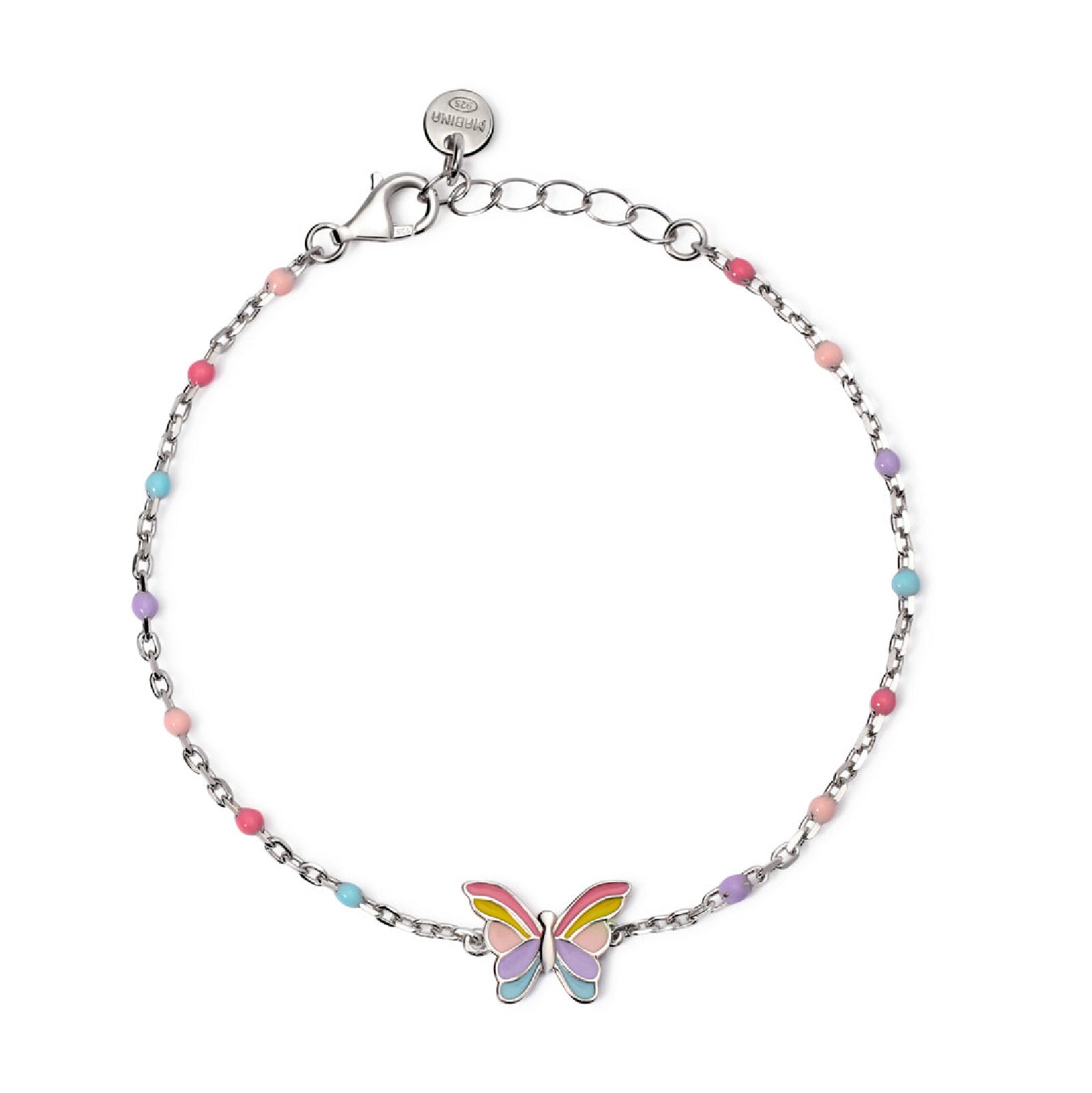 bracciale mabina junior in argento con farfalla multicolor 533910