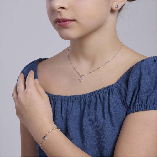 Bracciale Etolie Mabina Junior con tormalina e zirconi Regolabile 14,5-16,5 cm