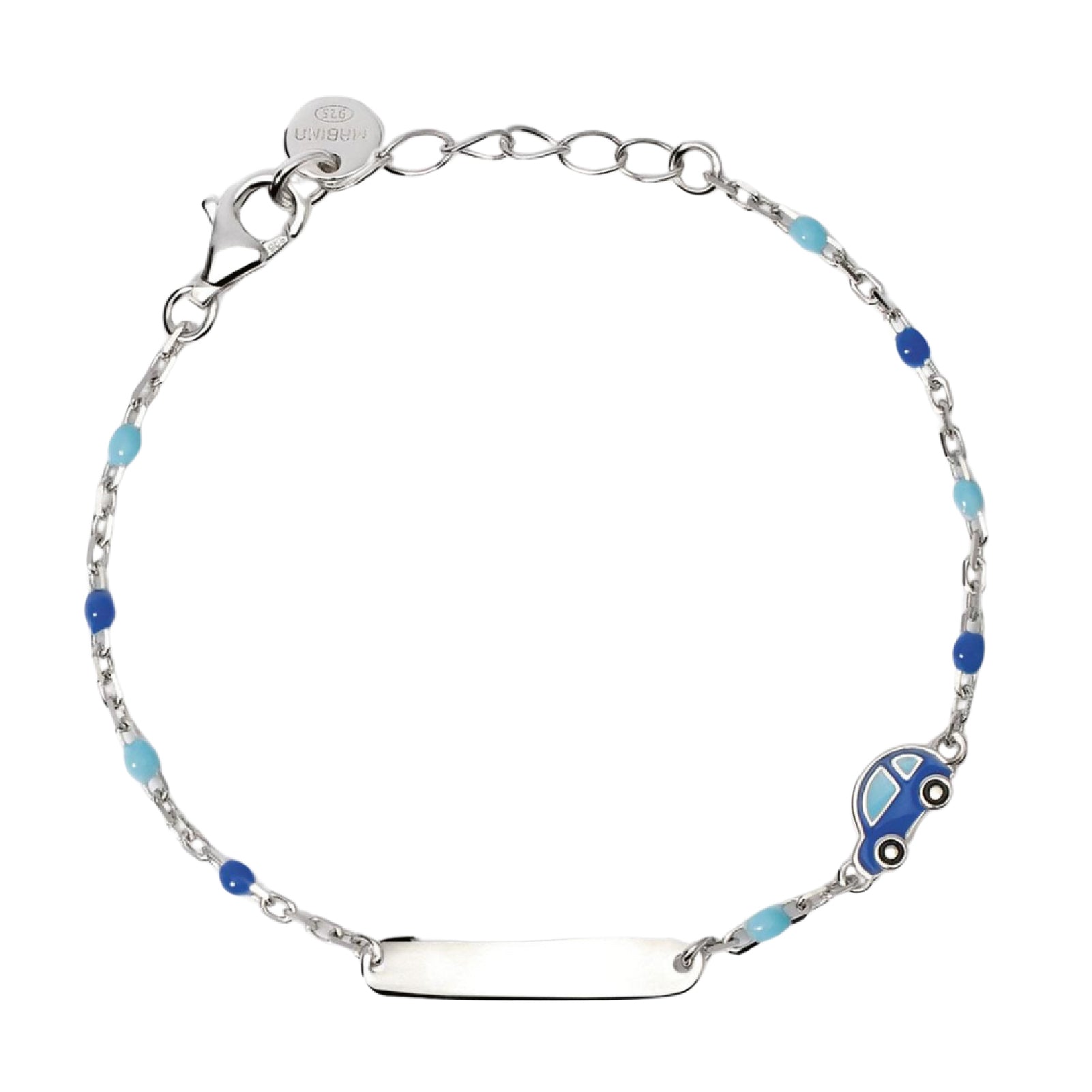 Bracciale bimbo Mabina Junior con macchinina e piastrina Regolabile 12-14 cm