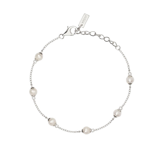 Bracciale catena Mabina C’era una volta in argento con perle Regolabile 16-19 cm