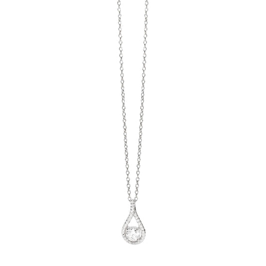 Collana girocollo Mabina in argento con pendente di zirconi MISURA UNICA