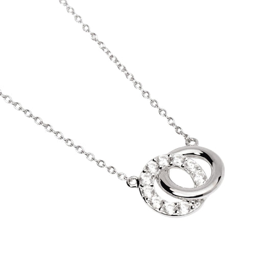 Collana girocollo Mabina in argento pendente doppio cerchio MISURA UNICA