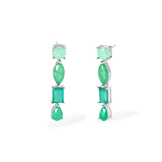 orecchini pendenti mabina in argento con pietre verdi 563816