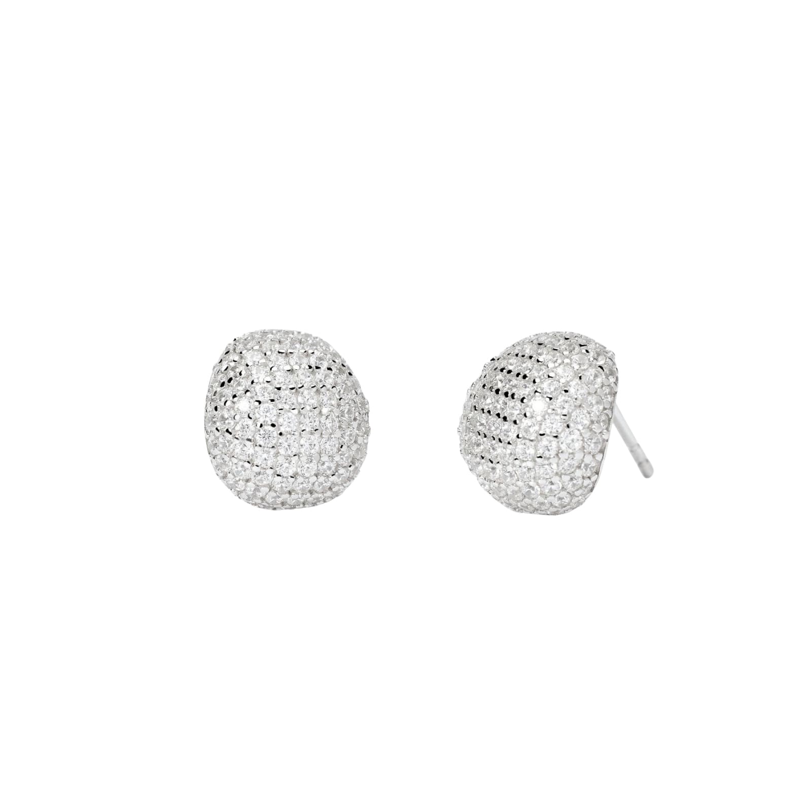 Orecchini a lobo Mabina Marina in argento rodiato con zirconi MISURA UNICA