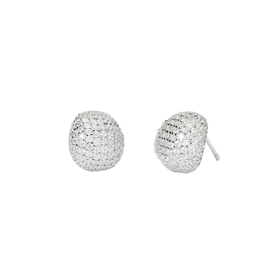 Orecchini a lobo Mabina Marina in argento rodiato con zirconi MISURA UNICA