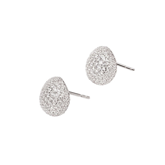 Orecchini a lobo Mabina Marina in argento rodiato con zirconi MISURA UNICA