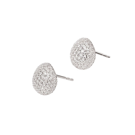 Orecchini a lobo Mabina Marina in argento rodiato con zirconi MISURA UNICA