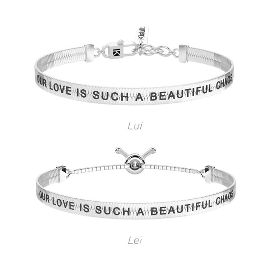 Coppia di bracciali Kidult da uomo e donna in acciaio REGOLABILE