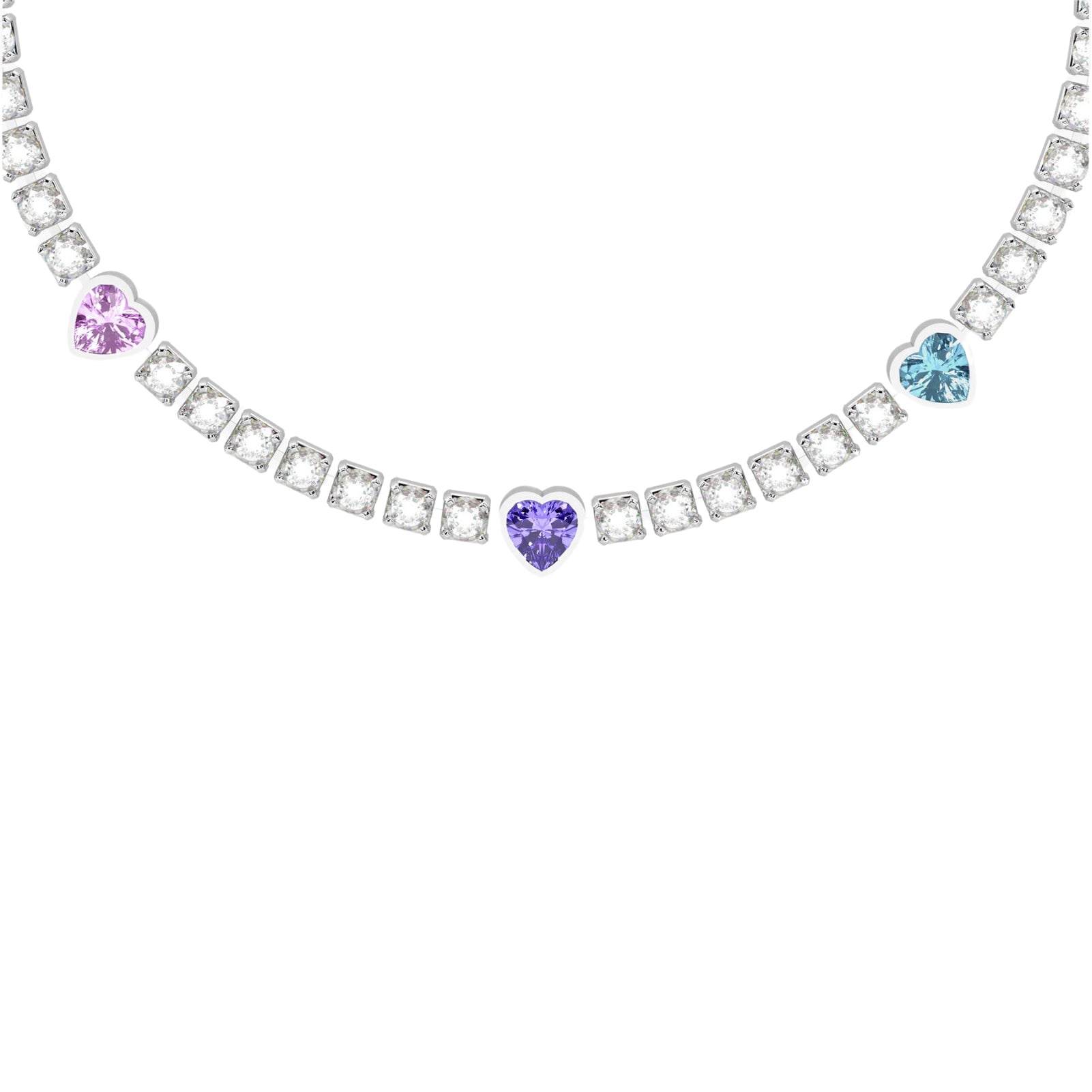 Bracciale tennis donna Kidult in acciaio cristalli multicolor Regolabile 15,5-18 cm