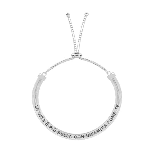 Bracciale Kidult in acciaio la vita è più bella con un'amica REGOLABILE