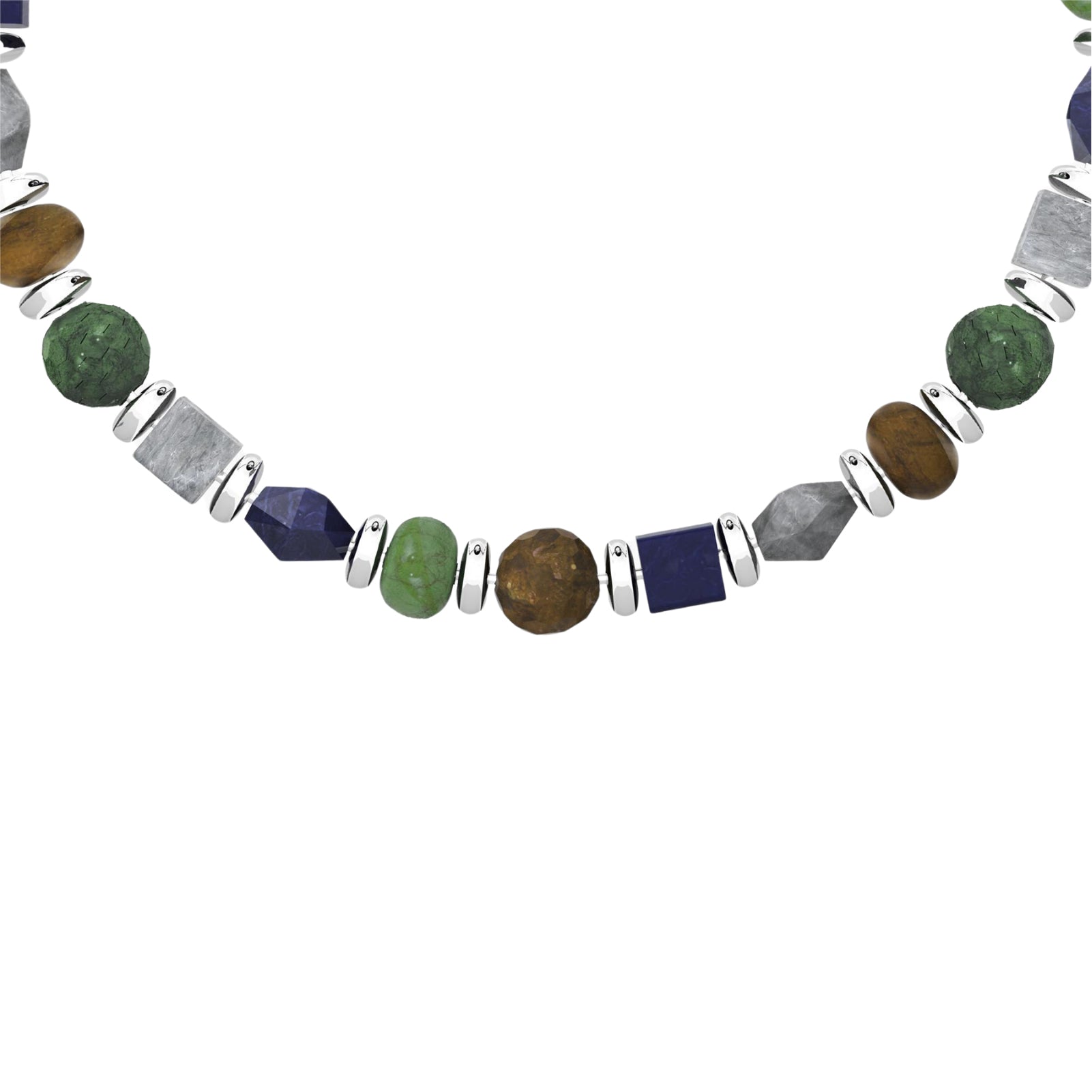 Bracciale da uomo Kidult in acciaio con pietre multicolor Regolabile 19-21 cm