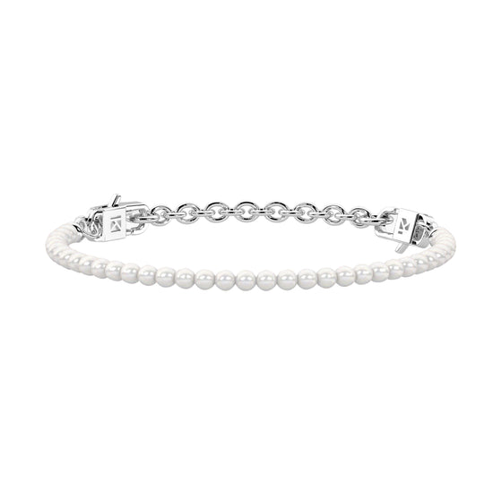 Bracciale da donna Kidult By You in acciaio con perle Regolabile 16-19 cm