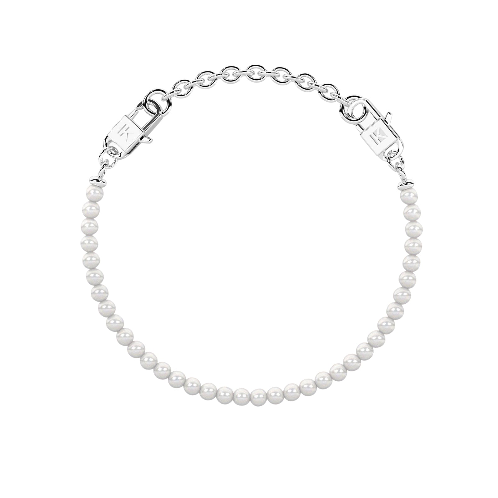 Bracciale da donna Kidult By You in acciaio con perle Regolabile 16-19 cm