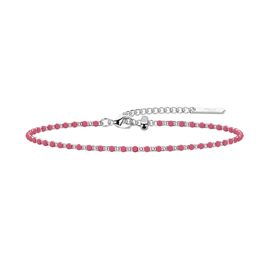 Cavigliera donna Kidult By You in acciaio con smalto rosa MISURA UNICA