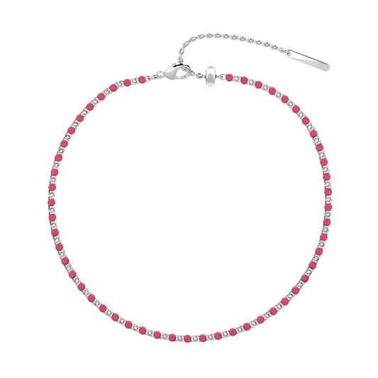 Cavigliera donna Kidult By You in acciaio con smalto rosa MISURA UNICA