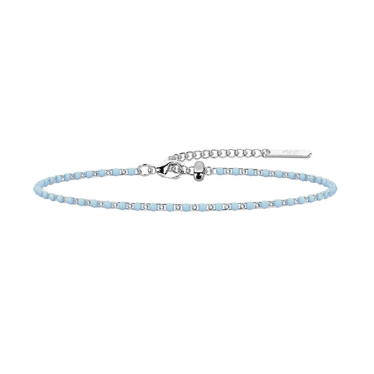 Cavigliera donna Kidult By You acciaio con smalto azzurro MISURA UNICA