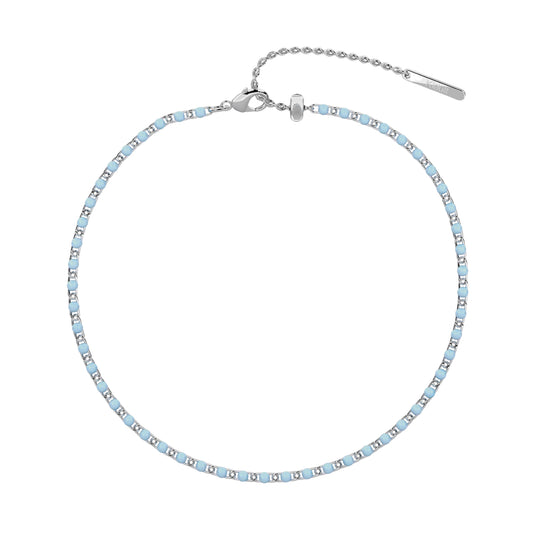 Cavigliera donna Kidult By You acciaio con smalto azzurro MISURA UNICA