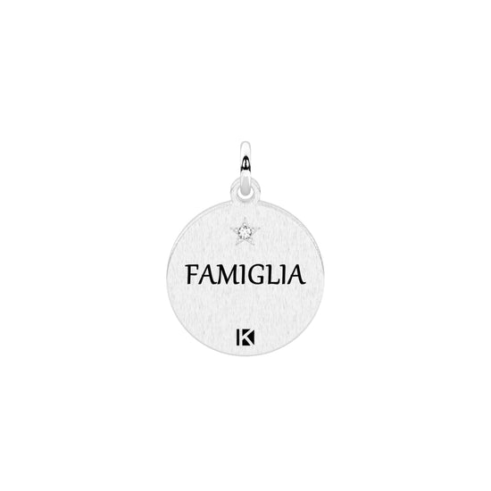 Charm tondo famiglia Kidult By You acciaio con cristallo MISURA UNICA